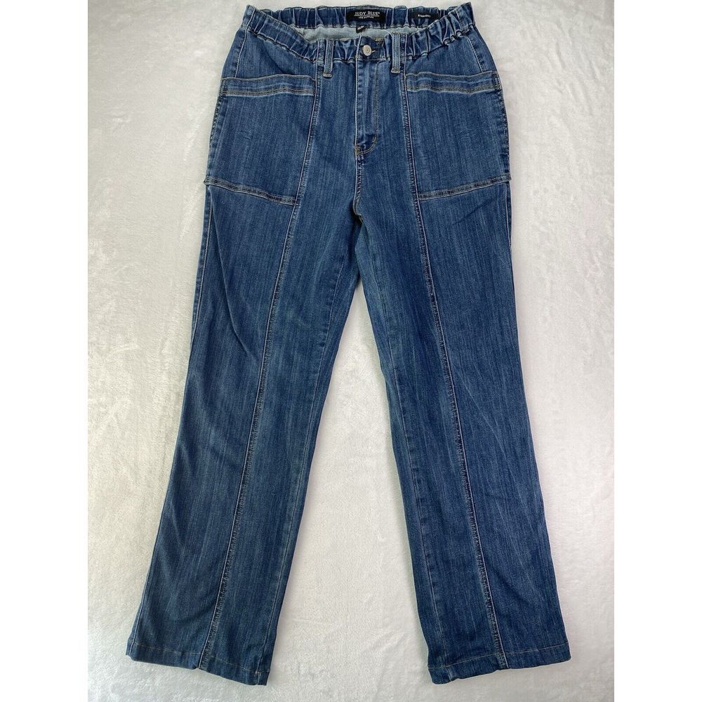 Judy Blue Sz 11/30 High Rise Straight Leg Jean Womens Medium Wash Big Pockets